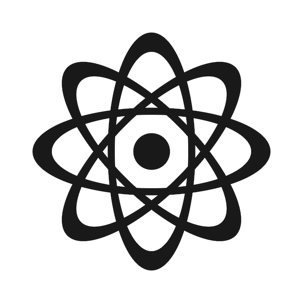 Wektor atomu lub jądra protonu wektor na białym tle ikona elementu biologii nauki tła