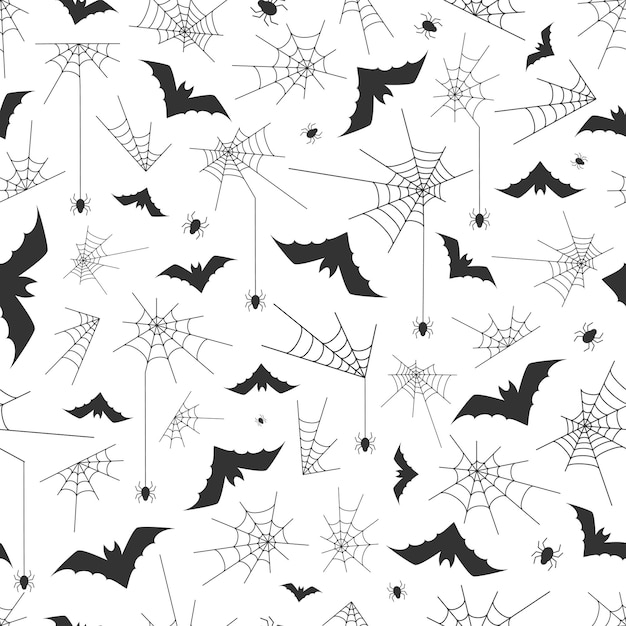 Plik wektorowy wektor bez szwu wzór na halloween czarne obrazy pajęczyny i nietoperza elementy projektu plakatu halloween party