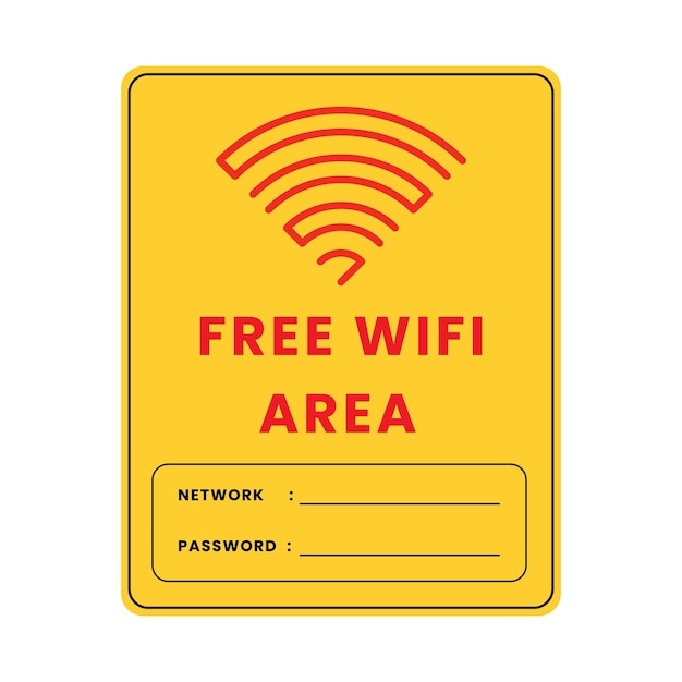Wektor Bezpłatny Wi-Fi Obszar Znak Wi-Fi Słowo sieci i hasło Połączenie