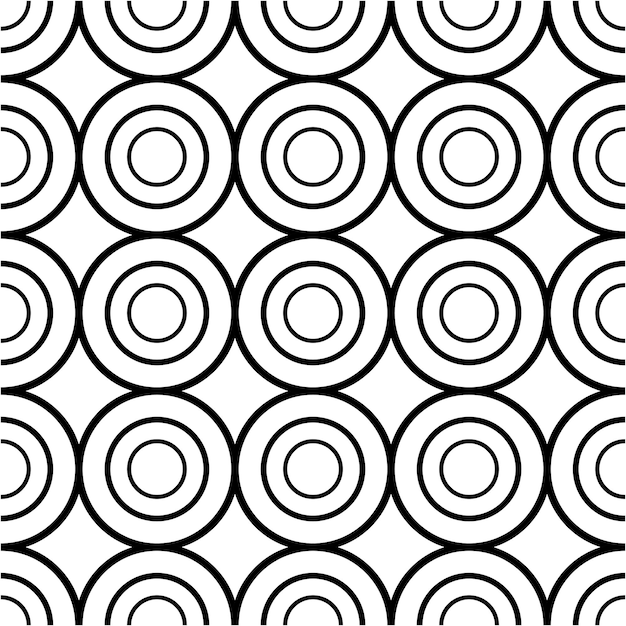 Wektor bezszwowe circlce geometryczny wzór Monochromatyczne powtarzalne tło Proste czarno-białe