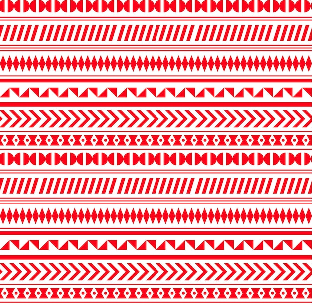 Wektor bezszwowe wzór aztec, geometryczny wzór w kolorze czerwonym EPS
