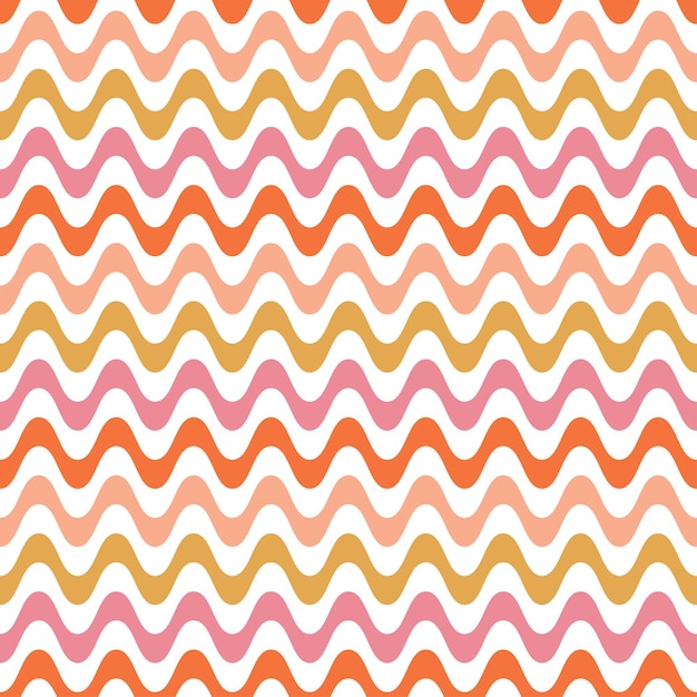 Plik wektorowy wektor bezszwowy wzór z kolorowymi falistymi liniami retro bezszwowy wzór