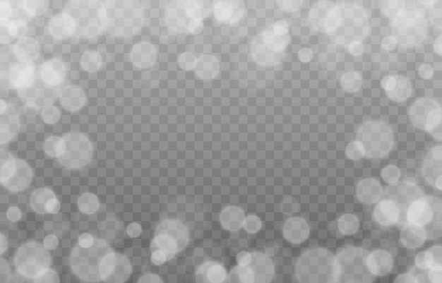 Wektor biały bokeh na na białym tle przezroczyste tło. Magiczne rozmycie png. Lekki ruch PNG.