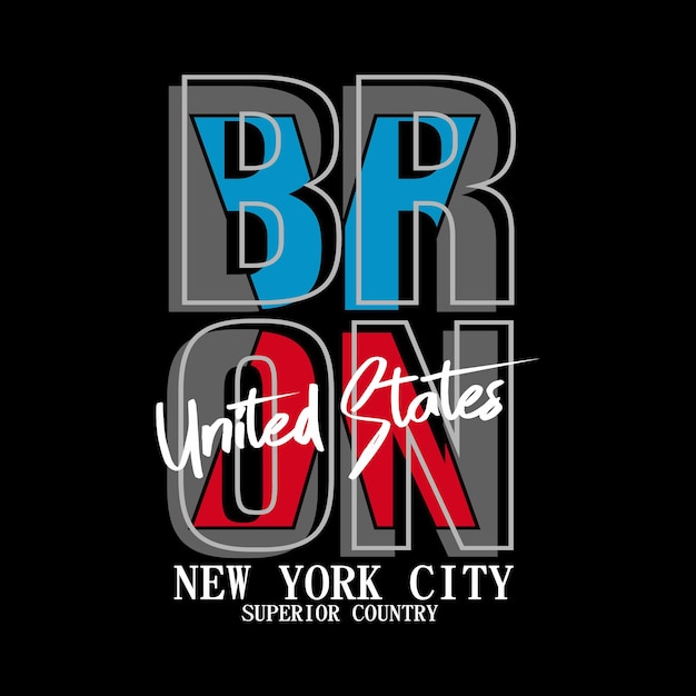 Wektor Bronx Napis Stylowy Projekt Koszulki