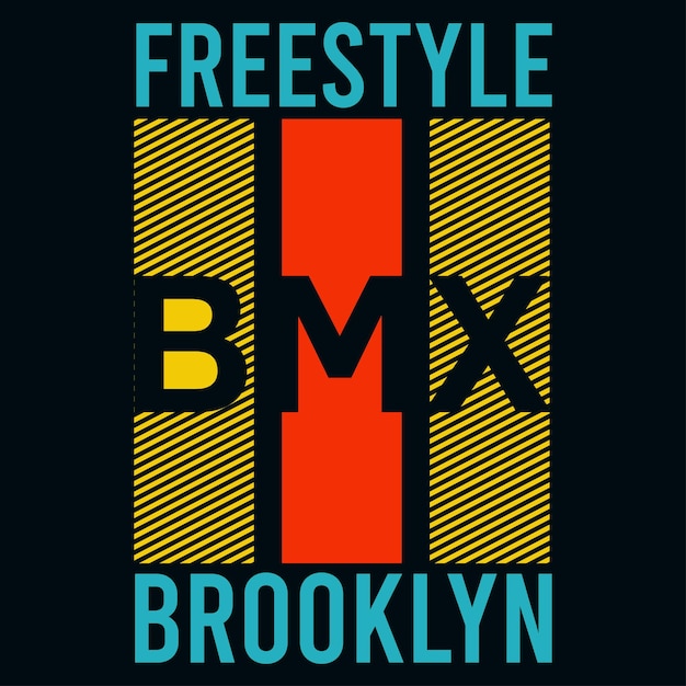 Wektor Brooklyn Bmx Typografia Ilustracja Projekt
