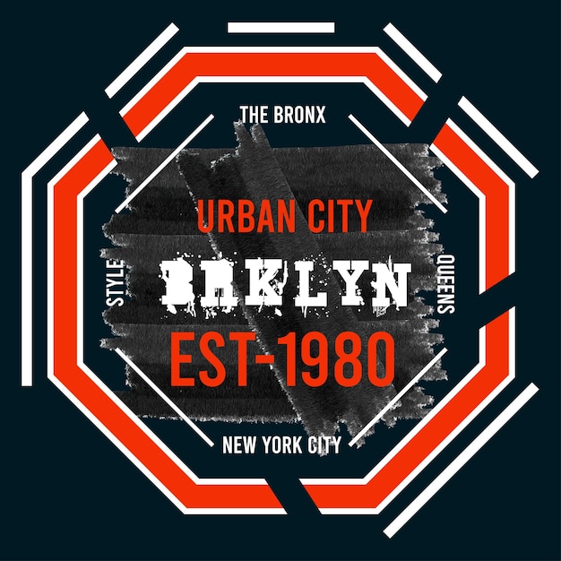 Plik wektorowy wektor brooklyn typografia ilustracja projekt