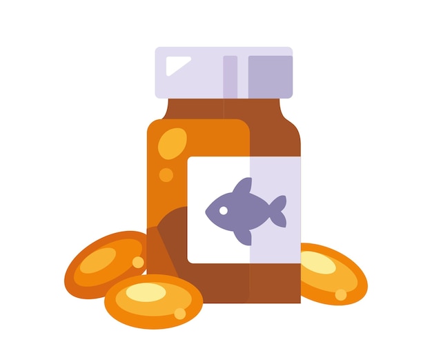 Plik wektorowy wektor butelki tabletek oleju rybnego