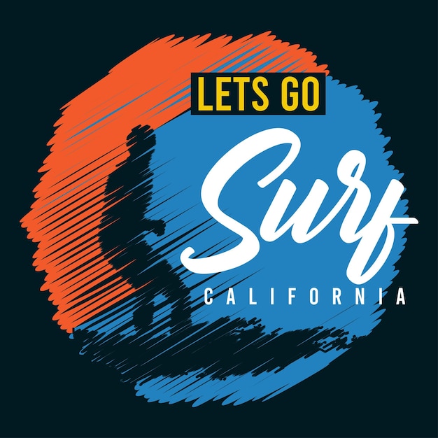 Wektor California Surf Typografia Ilustracja Projekt