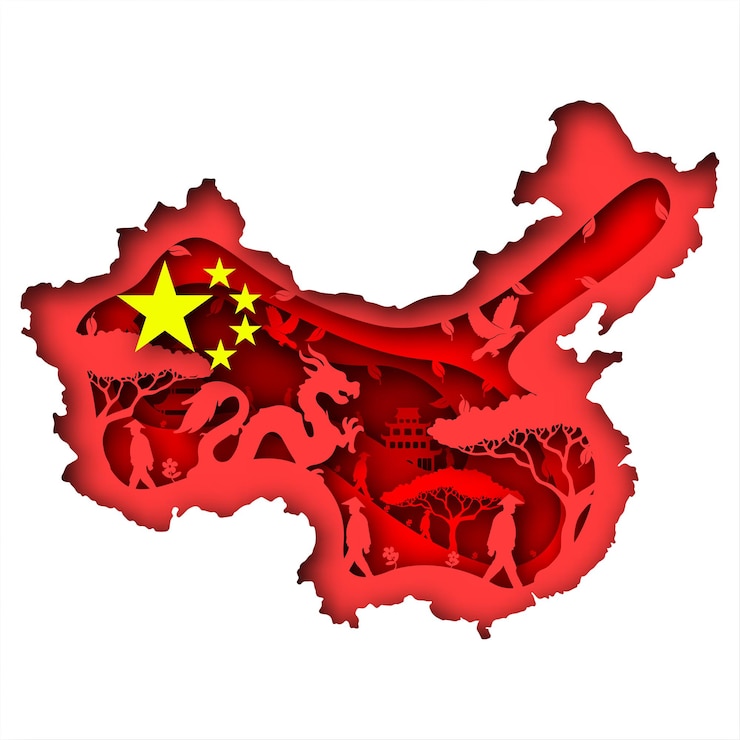 Wektor wektor chiny w stylu sztuki papieru. sztuka cyfrowa