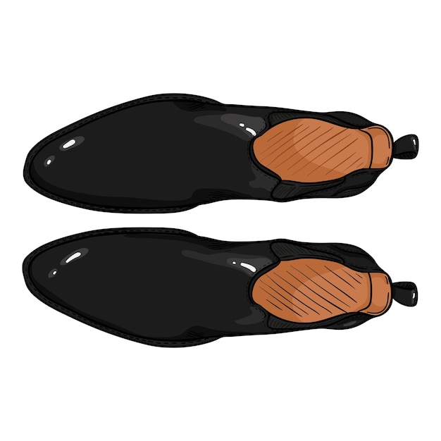 Plik wektorowy wektor czarne skórzane buty klasyczne buty chelsea