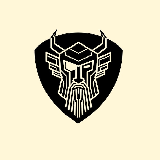 Wektor Czarno-biały Wektor Ilustracji Szablonu Logo Odina