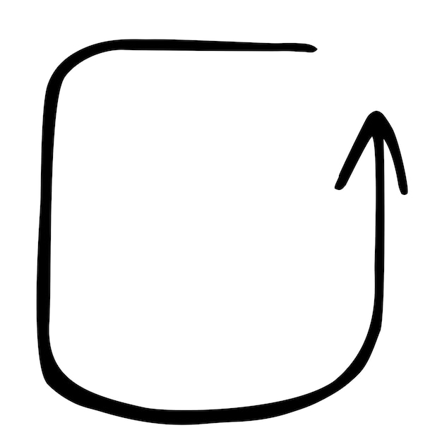 Plik wektorowy wektor czarny kwadrat strzałka doodle styl na białym tle