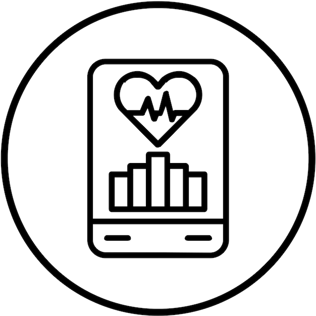 Wektor Design Health Tracking App Icon Icon Style