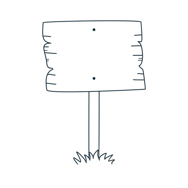 Wektor wektor drewniany tablica informacyjna znak drogowy doodle