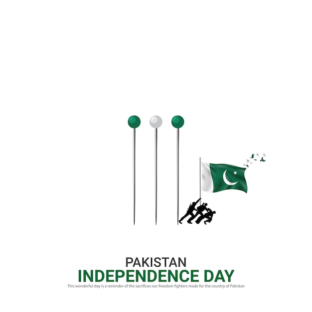 Wektor Dzień Niepodległości Pakistanu projektReklamy kreatywne Ilustracja 3d