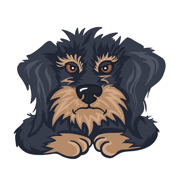 Wektor emocji gniewu psa kolor kreskówki
