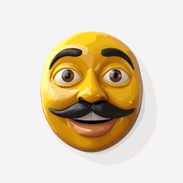 Wektor Emoji Twarzy Na Białym Tle