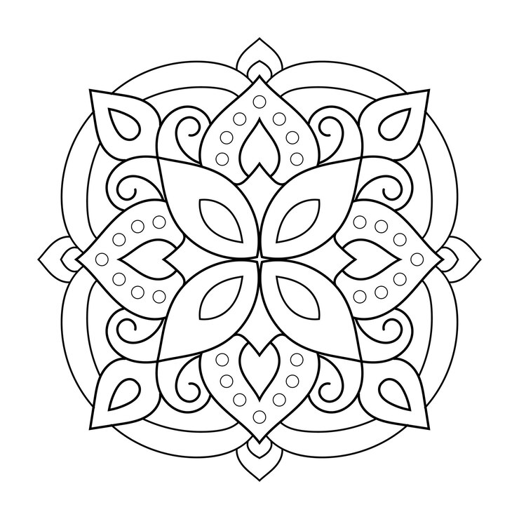 Wektor etniczna mandala z kwiatem wzór