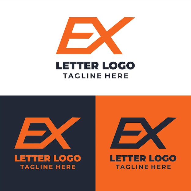 Wektor ex początkowe nowoczesne logo projekt wektor ikona szablonu