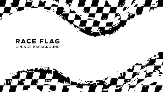 Wektor flag wyścigowych grunge pasuje do motocrossu off road prędkość wyścigu początek koniec baner