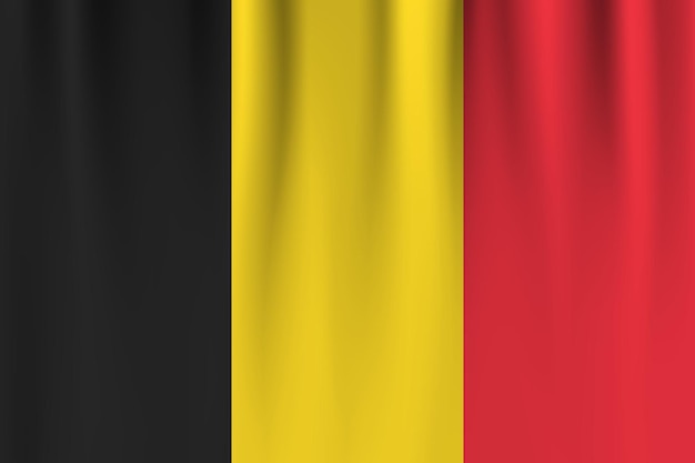 Wektor Flaga Belgii Belgia Macha Flagą W Tle