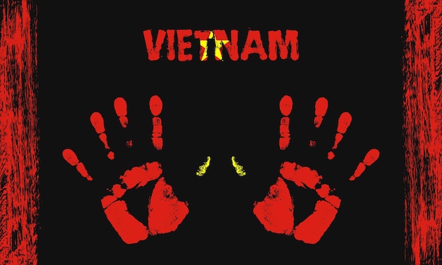 Plik wektorowy wektor flaga wietnamu z palmą