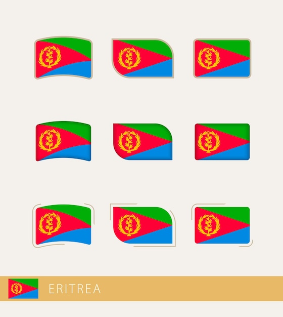 Wektor flagi Erytrei kolekcja flag Erytrei