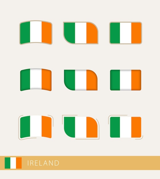 Wektor Flagi Irlandii Kolekcja Flag Irlandii