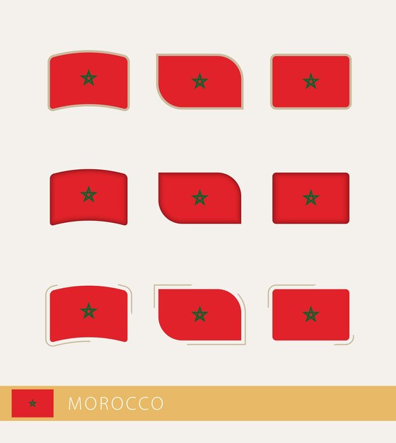 Plik wektorowy wektor flagi maroka kolekcja flag maroka