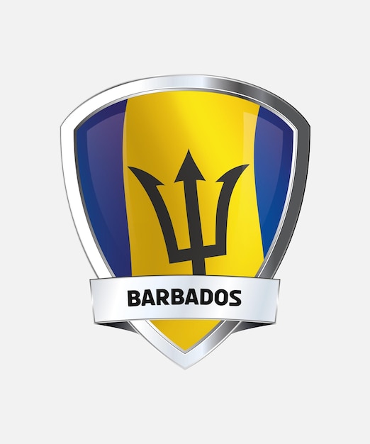 Wektor flagi narodowej Barbadosu w herbie