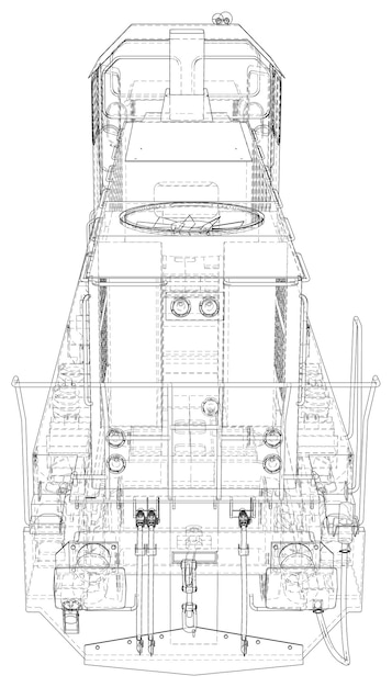 Plik wektorowy wektor formatu pociągu eps utworzony z modelu szkieletowego d