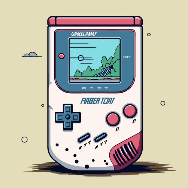 Wektor Game Boy Na Białym Tle