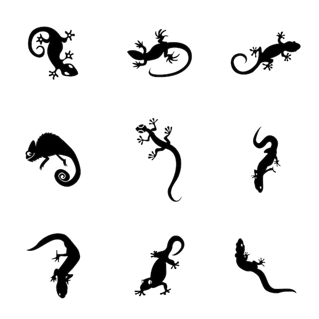 Wektor Gekon. Prosta ilustracja gekona, edytowalne elementy, może być używana w projektowaniu logo