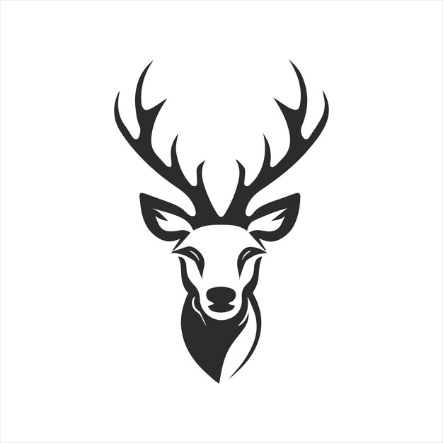Wektor głowa jelenia ręcznie rysowane ilustracja logo szablon