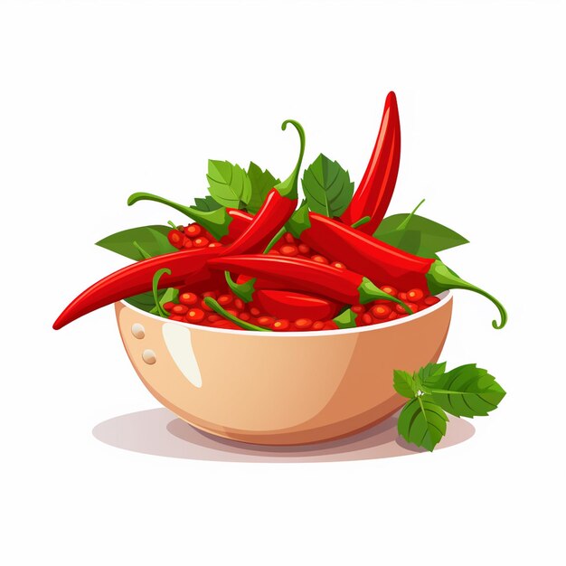 Wektor Gorącego Jedzenia Chili Pieprzu Pikantnego Chili Ilustracja Czerwony Meksykański Projekt Warzyw Papr
