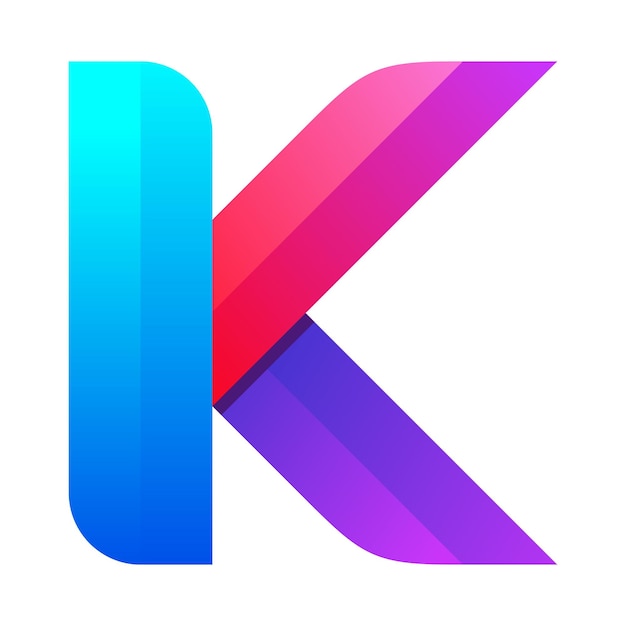 Wektor gradientu kolorowego logo litery K