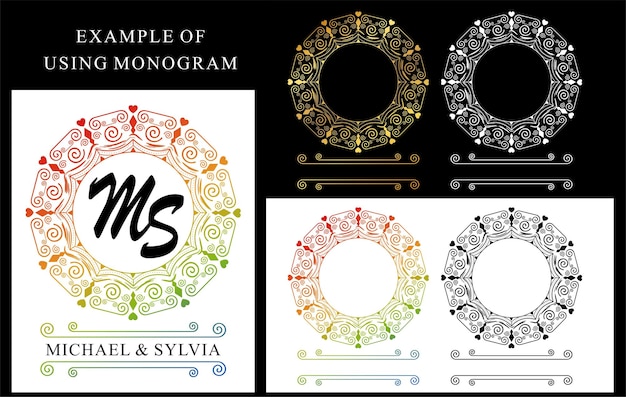 Wektor Graficzny Monogramu Nazwy Podzielonej