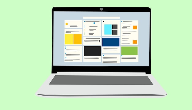 Wektor graficzny na laptopie