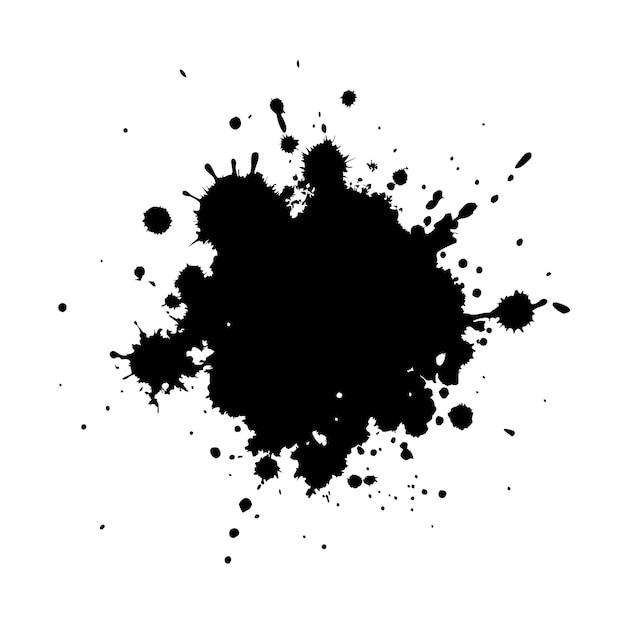 Wektor grunge atrament splat izolowane białe tło 10