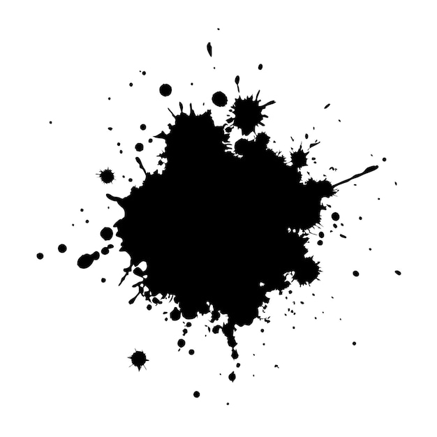 Wektor grunge atrament splat izolowane białe tło 11