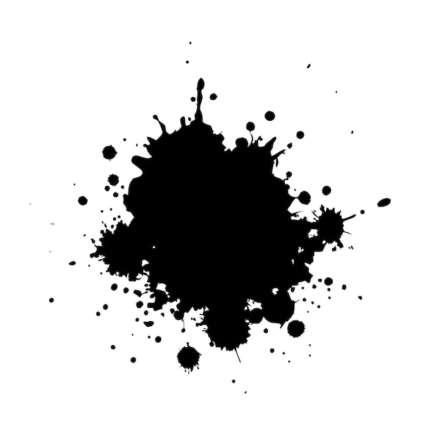 Wektor grunge atrament splat izolowane białe tło 18
