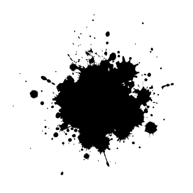 Wektor grunge atrament splat izolowane białe tło 24
