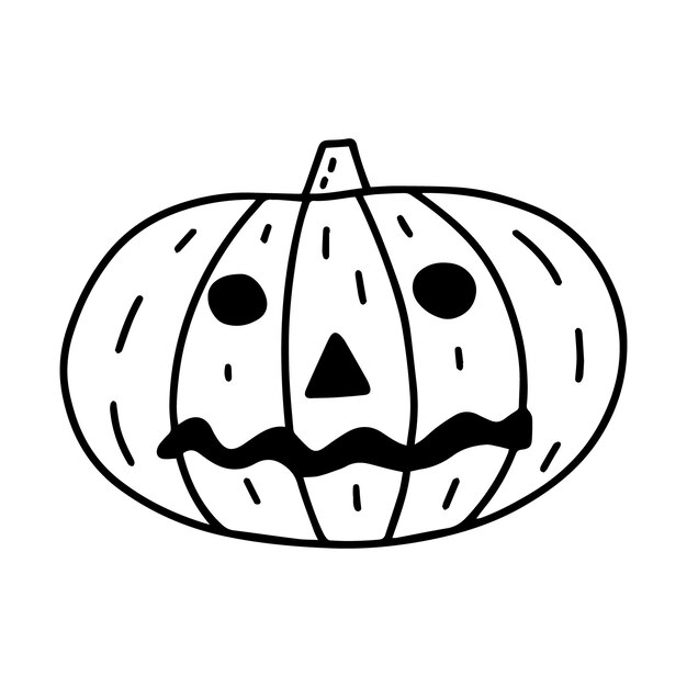 Wektor Halloween Dynia Doodle Clipart Doodle Halloween Straszny Styl Szkic Dyni Na Białym Tle