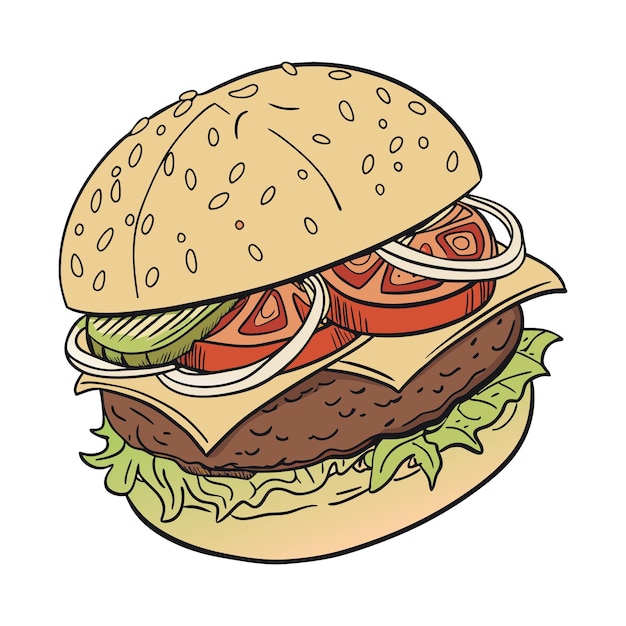 Wektor hamburgera cheeseburger ilustracja hamburgera wektora