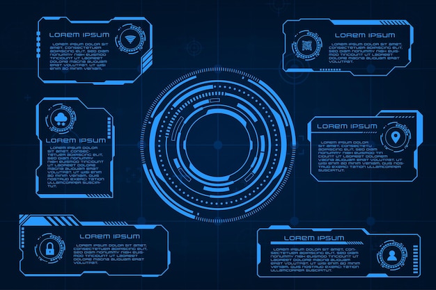 Wektor hi tech futurystyczny interfejs koncepcja technologii HUD UI element ramki
