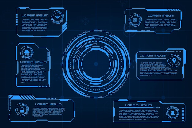 Wektor Hi Tech Futurystyczny Interfejs Koncepcja Technologii Hud Ui Element Ramki