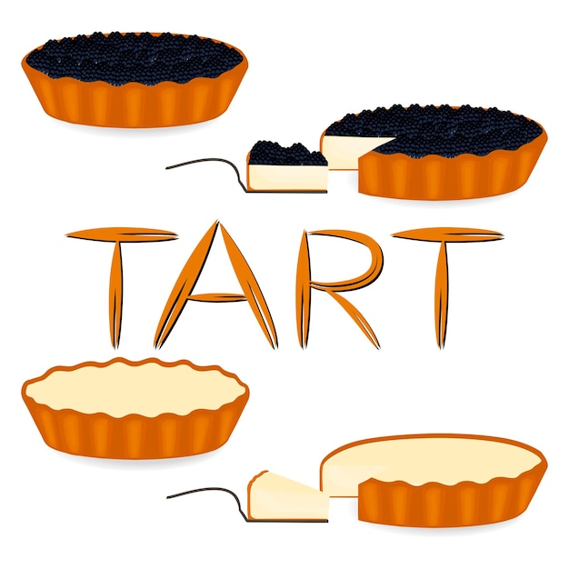 Plik wektorowy wektor ikona ilustracja logo dla całego ciasta jagodowego tarta plasterek domowej roboty piekarni