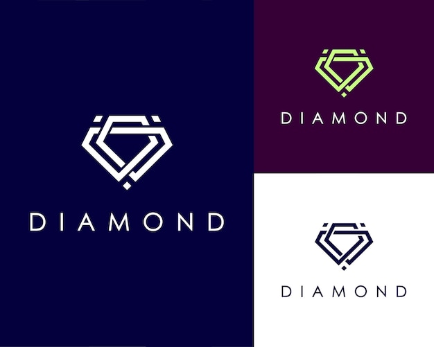 Wektor Ikona Logo Geometrii Linii Diamentu