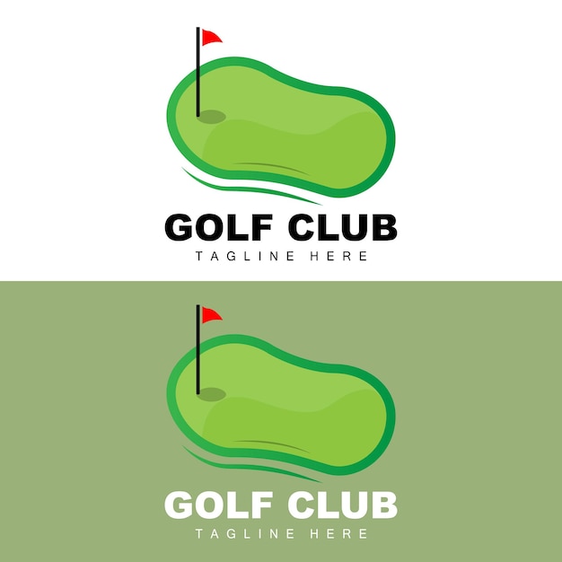 Wektor Ikona Logo Kij Do Piłki Golfowej I Gra W Golfa Ilustracja Koncepcja Retro Gry Na świeżym Powietrzu