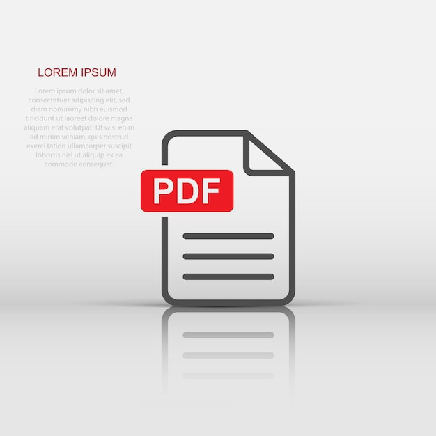 Wektor ikona pobierania PDF w płaski format PDF znak ilustracja piktogram Koncepcja biznesowa dokumentu